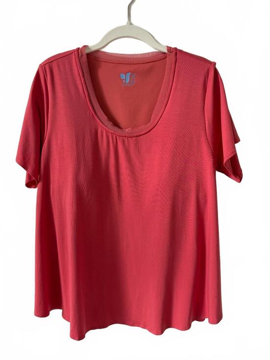 Shebird Tops - Shebird Flawless Scoop Neck Short Sleeve Tee Red Orange Size 7 / XL Comfy Casual